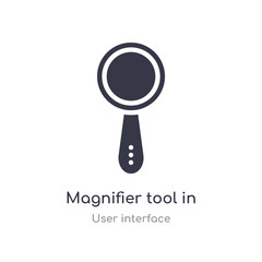magnifier tool in vertical position interface outline icon. isolated line vector illustration from user interface collection. editable thin stroke magnifier tool in vertical position interface icon