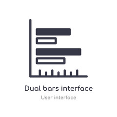 dual bars interface outline icon. isolated line vector illustration from user interface collection. editable thin stroke dual bars interface icon on white background