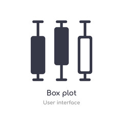 box plot outline icon. isolated line vector illustration from user interface collection. editable thin stroke box plot icon on white background