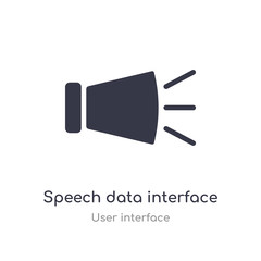 speech data interface audio outline icon. isolated line vector illustration from user interface collection. editable thin stroke speech data interface audio icon on white background