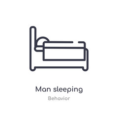 man sleeping outline icon. isolated line vector illustration from behavior collection. editable thin stroke man sleeping icon on white background