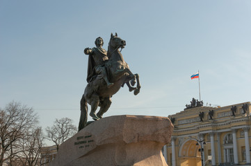 Obraz premium Monument of Russian emperor Peter the Great, known as The Bronze Horseman, Saint Petersburg , Russia