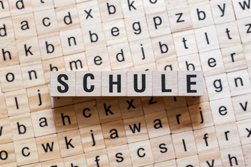 Schule - word School on german language,word concept