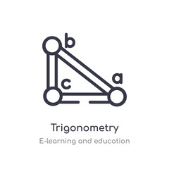 trigonometry outline icon. isolated line vector illustration from e-learning and education collection. editable thin stroke trigonometry icon on white background