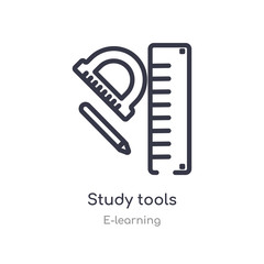 study tools outline icon. isolated line vector illustration from e-learning collection. editable thin stroke study tools icon on white background