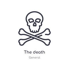 the death outline icon. isolated line vector illustration from general collection. editable thin stroke the death icon on white background