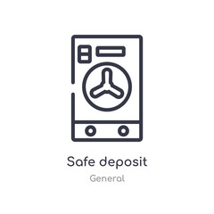 safe deposit outline icon. isolated line vector illustration from general collection. editable thin stroke safe deposit icon on white background