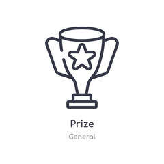prize outline icon. isolated line vector illustration from general collection. editable thin stroke prize icon on white background