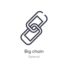 big chain outline icon. isolated line vector illustration from general collection. editable thin stroke big chain icon on white background