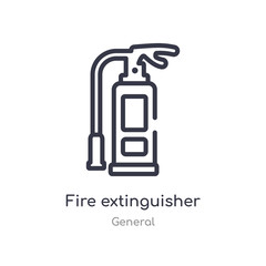 fire extinguisher outline icon. isolated line vector illustration from general collection. editable thin stroke fire extinguisher icon on white background
