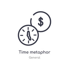 time metaphor outline icon. isolated line vector illustration from general collection. editable thin stroke time metaphor icon on white background
