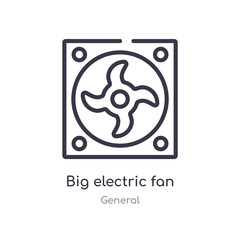 big electric fan outline icon. isolated line vector illustration from general collection. editable thin stroke big electric fan icon on white background