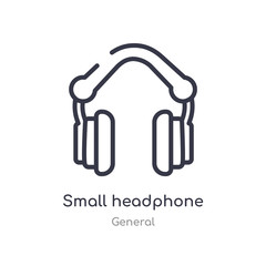 small headphone outline icon. isolated line vector illustration from general collection. editable thin stroke small headphone icon on white background