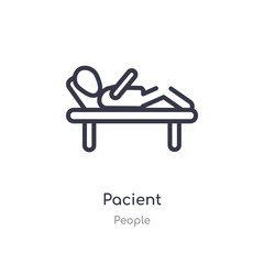 pacient outline icon. isolated line vector illustration from people collection. editable thin stroke pacient icon on white background