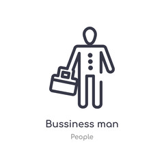 Fototapeta premium bussiness man outline icon. isolated line vector illustration from people collection. editable thin stroke bussiness man icon on white background