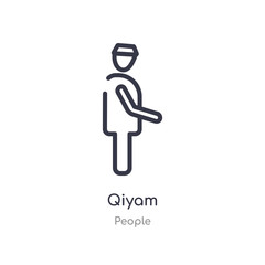 qiyam outline icon. isolated line vector illustration from people collection. editable thin stroke qiyam icon on white background
