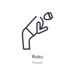 ruku outline icon. isolated line vector illustration from people collection. editable thin stroke ruku icon on white background
