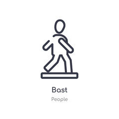 bast outline icon. isolated line vector illustration from people collection. editable thin stroke bast icon on white background