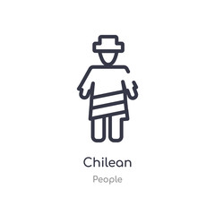 chilean outline icon. isolated line vector illustration from people collection. editable thin stroke chilean icon on white background