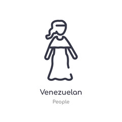 venezuelan outline icon. isolated line vector illustration from people collection. editable thin stroke venezuelan icon on white background