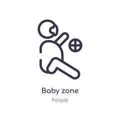 baby zone outline icon. isolated line vector illustration from people collection. editable thin stroke baby zone icon on white background