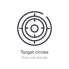 target circles outline icon. isolated line vector illustration from tools and utensils collection. editable thin stroke target circles icon on white background