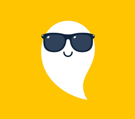 a ghost with shade in yellow background