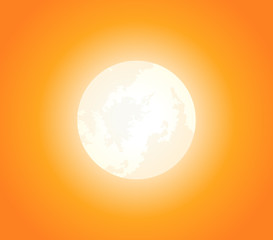 The Orange Moonlight. Isolated Vector Illustration
