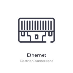 ethernet outline icon. isolated line vector illustration from electrian connections collection. editable thin stroke ethernet icon on white background