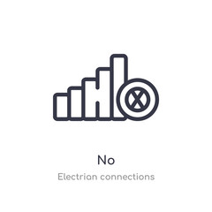 no outline icon. isolated line vector illustration from electrian connections collection. editable thin stroke no icon on white background