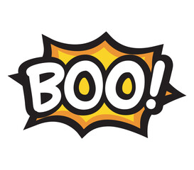 boo letters on comic text. Isolated Vector