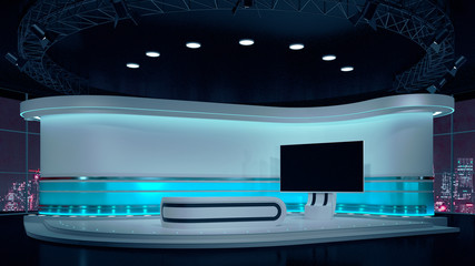 TV Virtual Studio background 3d rendering