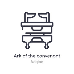 ark of the convenant outline icon. isolated line vector illustration from religion collection. editable thin stroke ark of the convenant icon on white background