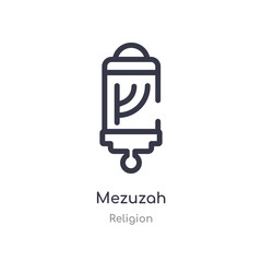 mezuzah outline icon. isolated line vector illustration from religion collection. editable thin stroke mezuzah icon on white background