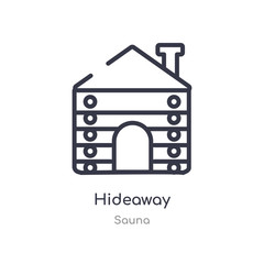hideaway outline icon. isolated line vector illustration from sauna collection. editable thin stroke hideaway icon on white background