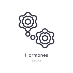 hormones outline icon. isolated line vector illustration from sauna collection. editable thin stroke hormones icon on white background