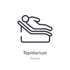 tepidarium outline icon. isolated line vector illustration from sauna collection. editable thin stroke tepidarium icon on white background