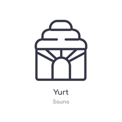 yurt outline icon. isolated line vector illustration from sauna collection. editable thin stroke yurt icon on white background