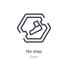 no step outline icon. isolated line vector illustration from signs collection. editable thin stroke no step icon on white background