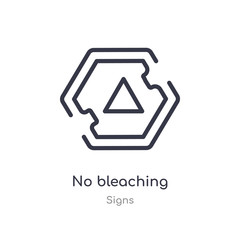 Fototapeta premium no bleaching outline icon. isolated line vector illustration from signs collection. editable thin stroke no bleaching icon on white background