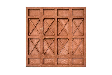 eco-parking paving slabs made of recycled plastic waste isolated on white background