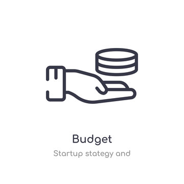 budget outline icon. isolated line vector illustration from startup stategy and collection. editable thin stroke budget icon on white background