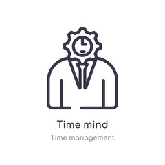 time mind outline icon. isolated line vector illustration from time management collection. editable thin stroke time mind icon on white background