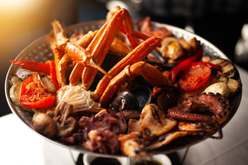 Beautifuly assorted seafood crab and vegetables mix