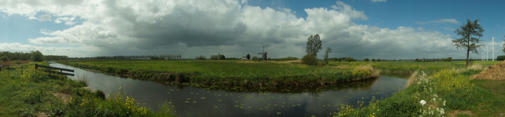 landscape with river and clouds