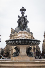 Fototapeta na wymiar Statue of the Fountain of the Place of the Bourse