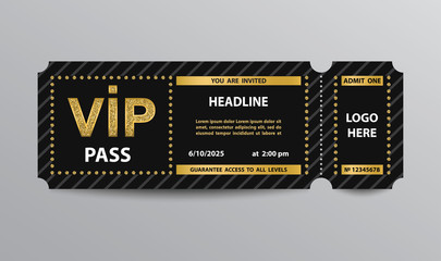 VIP pass admission ticket - obrazy, fototapety, plakaty