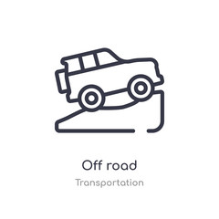Fototapeta premium off road outline icon. isolated line vector illustration from transportation collection. editable thin stroke off road icon on white background