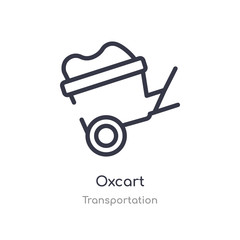 oxcart outline icon. isolated line vector illustration from transportation collection. editable thin stroke oxcart icon on white background
