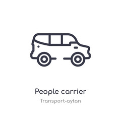 Obraz premium people carrier outline icon. isolated line vector illustration from transport-aytan collection. editable thin stroke people carrier icon on white background